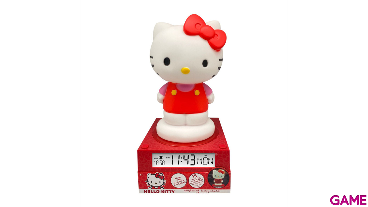 Lampara 3D Hello Kitty con despertador y fecha-0