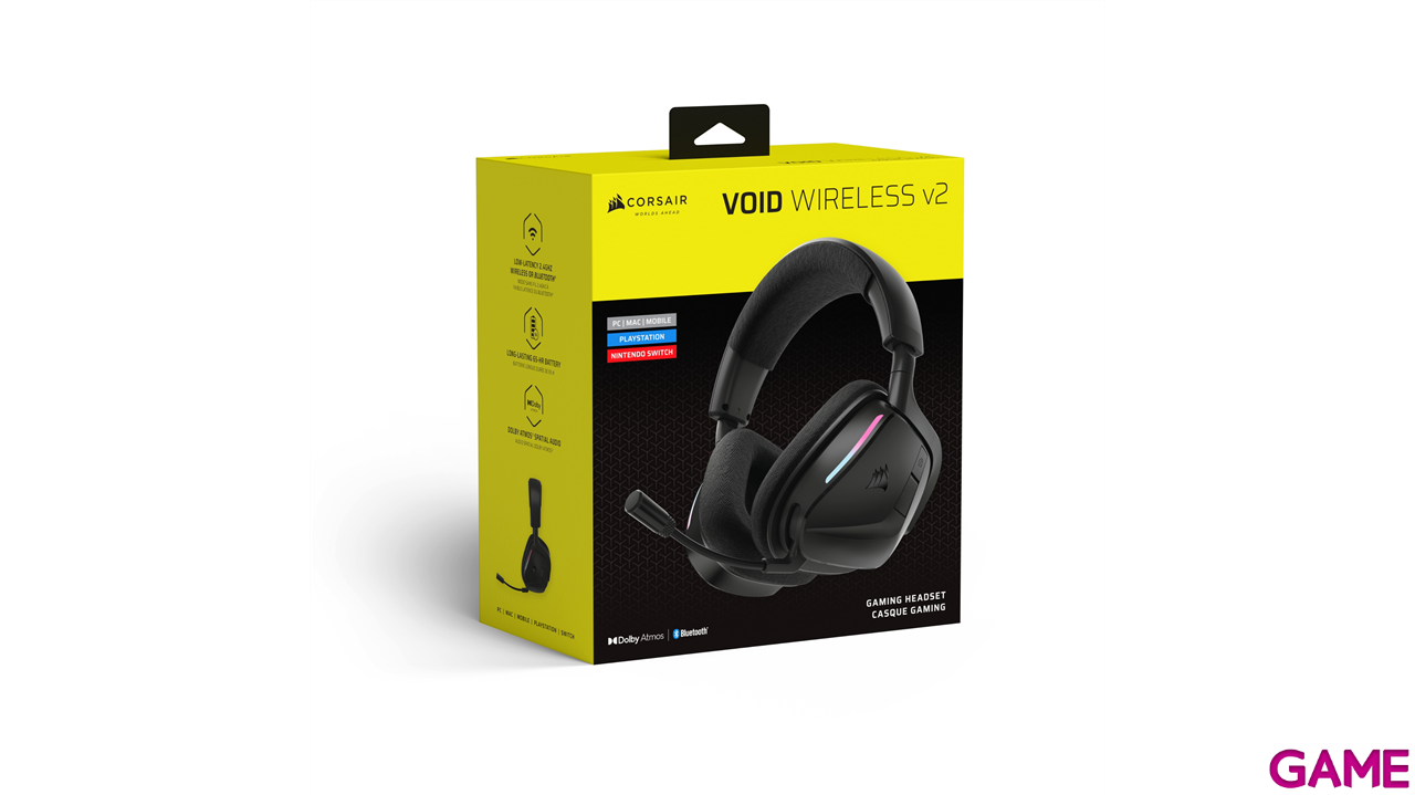 Corsair Void Wireless V2 Bluetooth Negro Carbon - PC - PS5 - PS4 - Switch - Movil - Auriculares Gaming-2