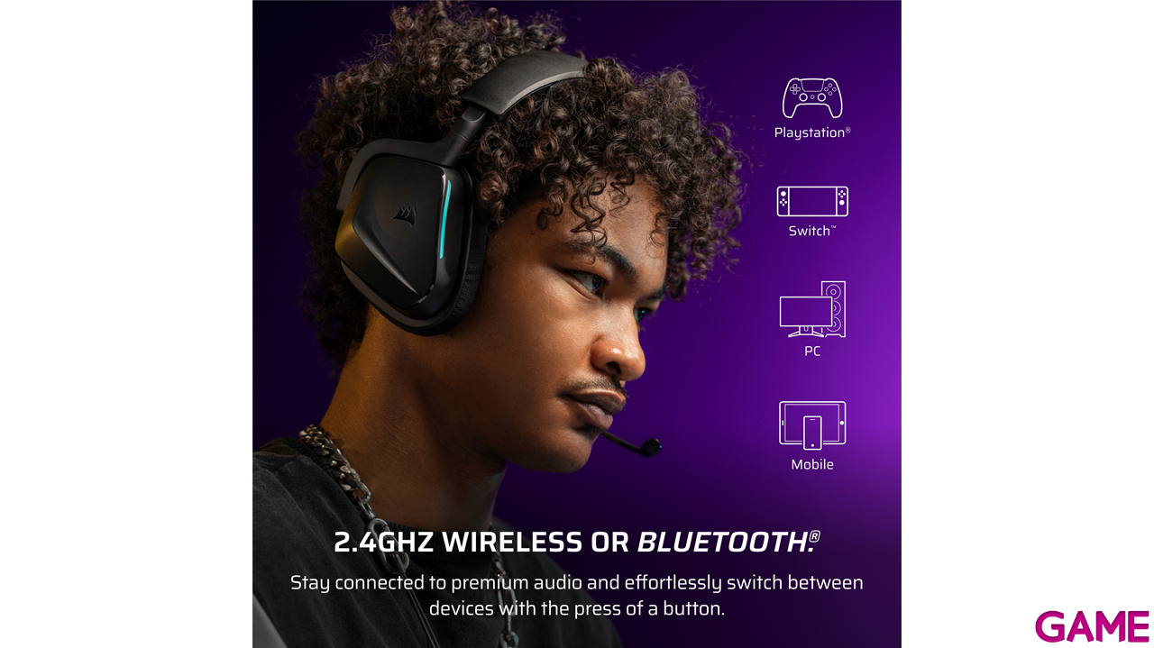 Corsair Void Wireless V2 Bluetooth Negro Carbon - PC - PS5 - PS4 - Switch - Movil - Auriculares Gaming-8