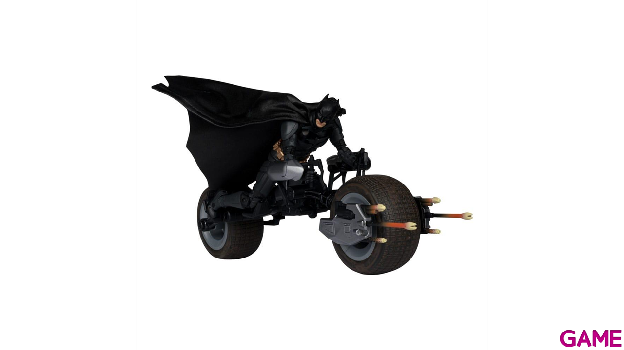 Figura DC Comics Batman The Dark Knight con Vehiculo y Batpod de 18 cm-4