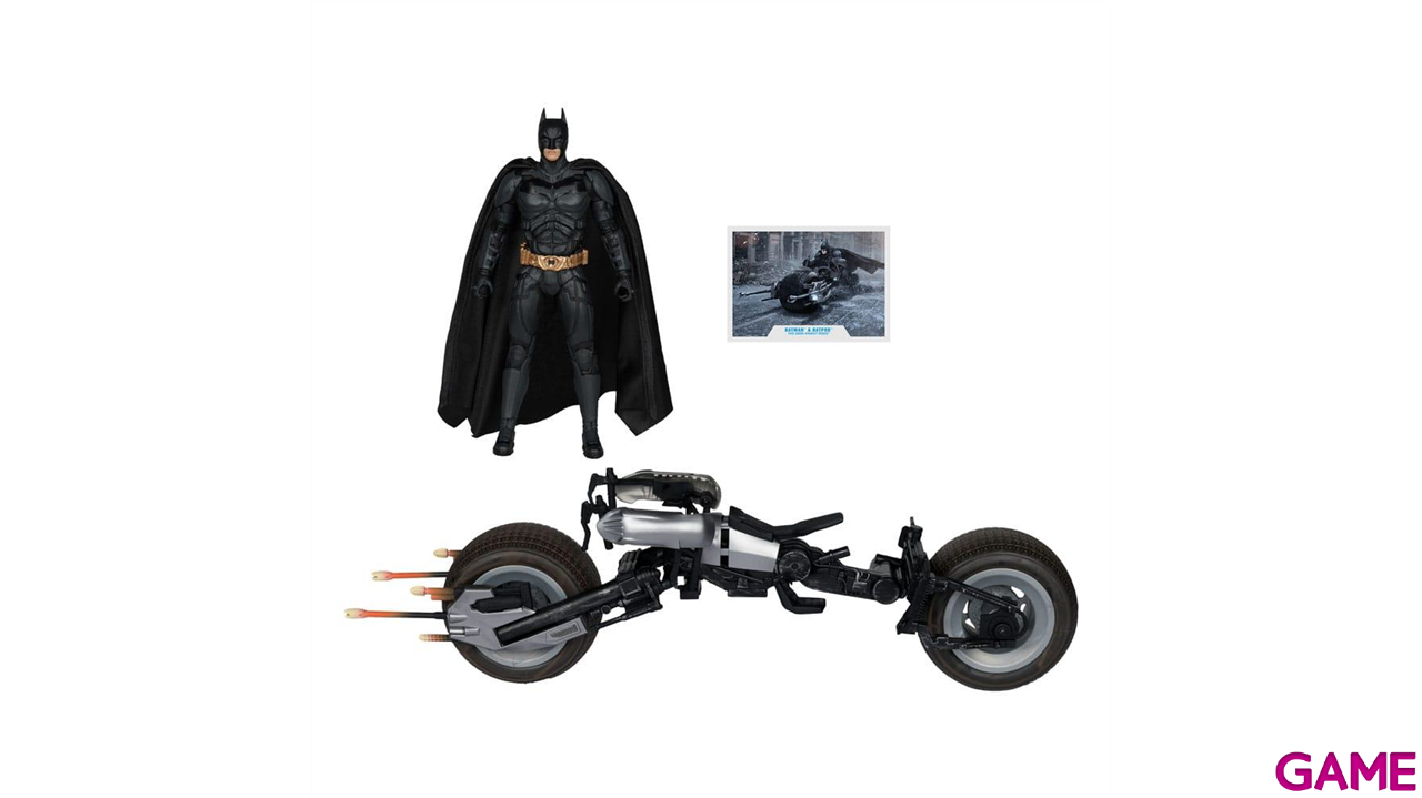 Figura DC Comics Batman The Dark Knight con Vehiculo y Batpod de 18 cm-7