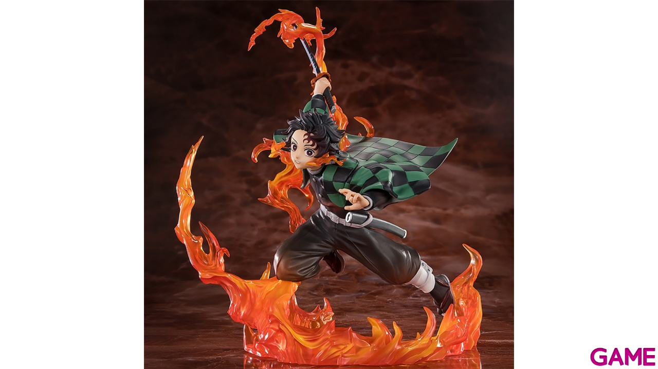 Figura Demon Slayer Tanjiro Kamado Kyojuro Rengokus Sword Guard Version de 19,5 cm-2