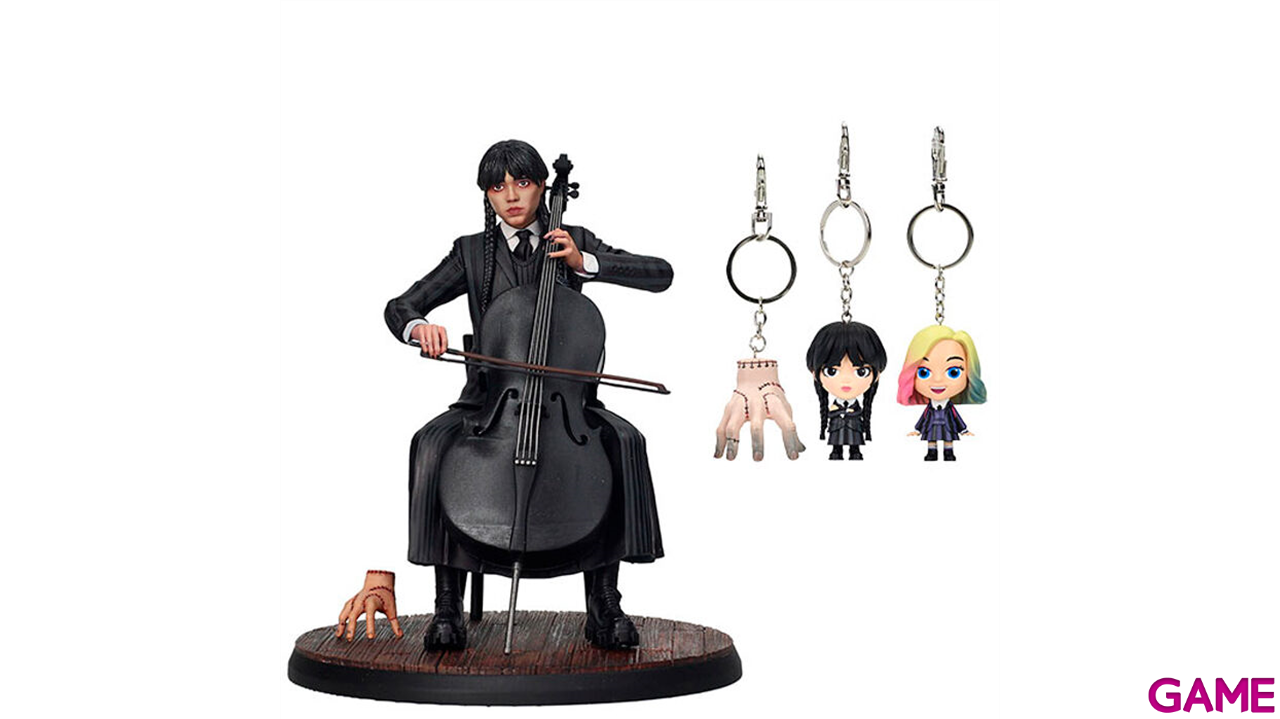 Figura Wednesday Violonchelo  + llavero Wednesday-0