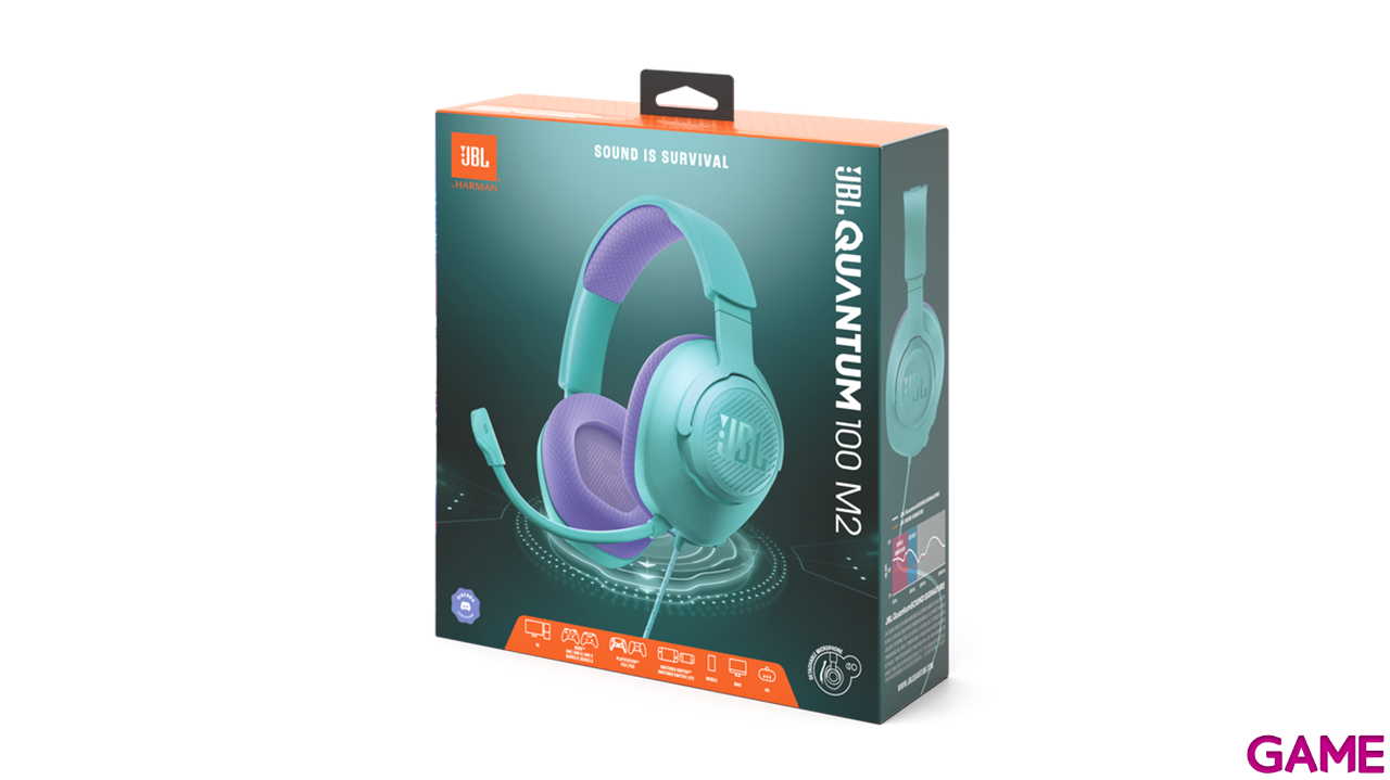 JBL Quantum 100 M2 Cyan PC - PS5 - PS4 - XBOX - Switch - Auriculares Gaming-0