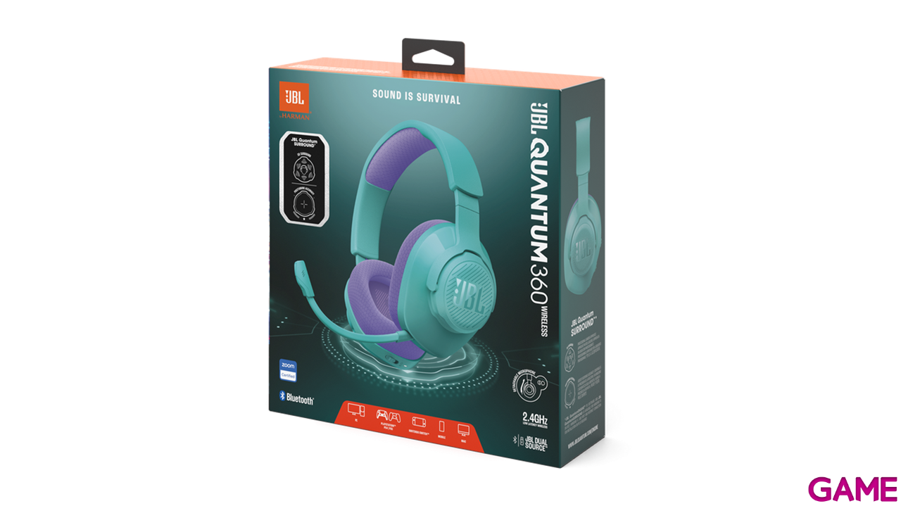 JBL Quantum 360 Wireless Bluetooth Cyan PC - PS5 - PS4 - Switch - Movil - Auriculares Gaming-0