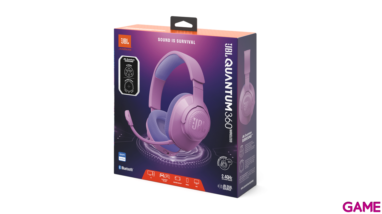 JBL Quantum 360 Wireless Bluetooth Purple PC - PS5 - PS4 - Switch - Movil - Auriculares Gaming-0