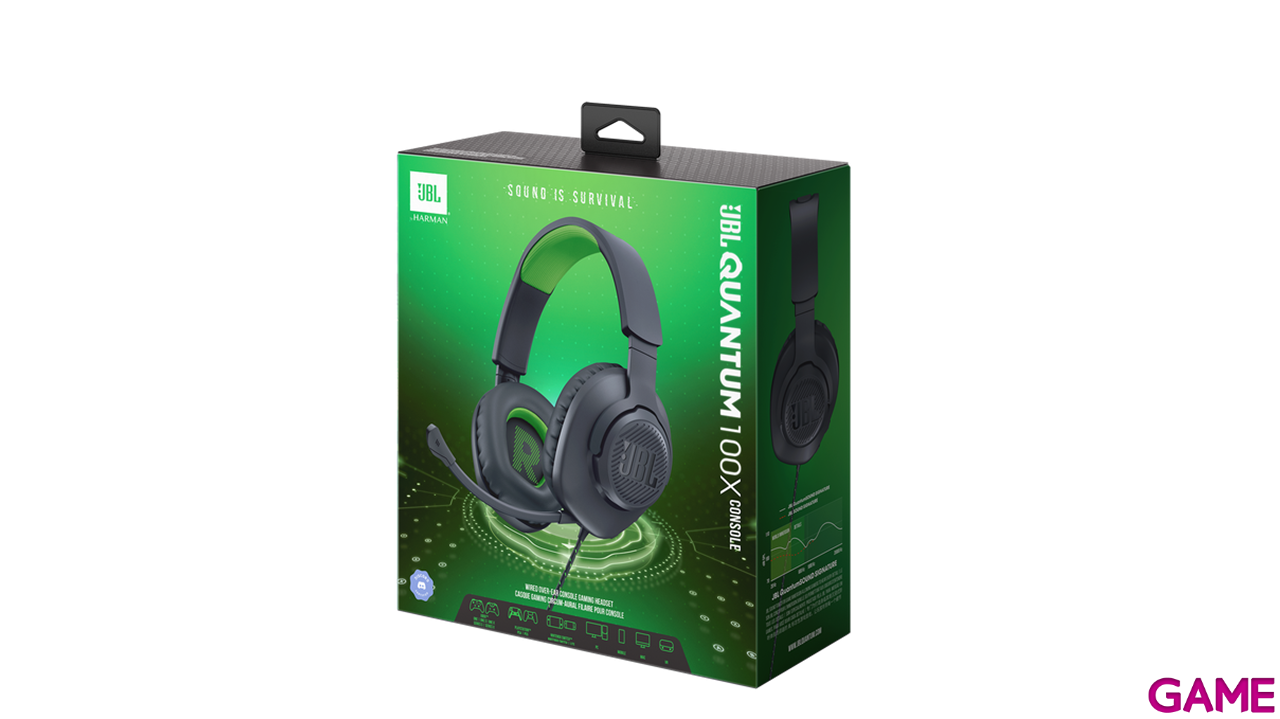 JBL Quantum 100X Black Green PC - PS5 - PS4 - XBOX - Switch - Auriculares Gaming-0