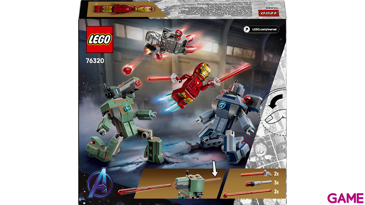 LEGO Super Heroes Marvel Iron Man Y Máquina De Guerra Vs. Drones De Hammer 76320-1