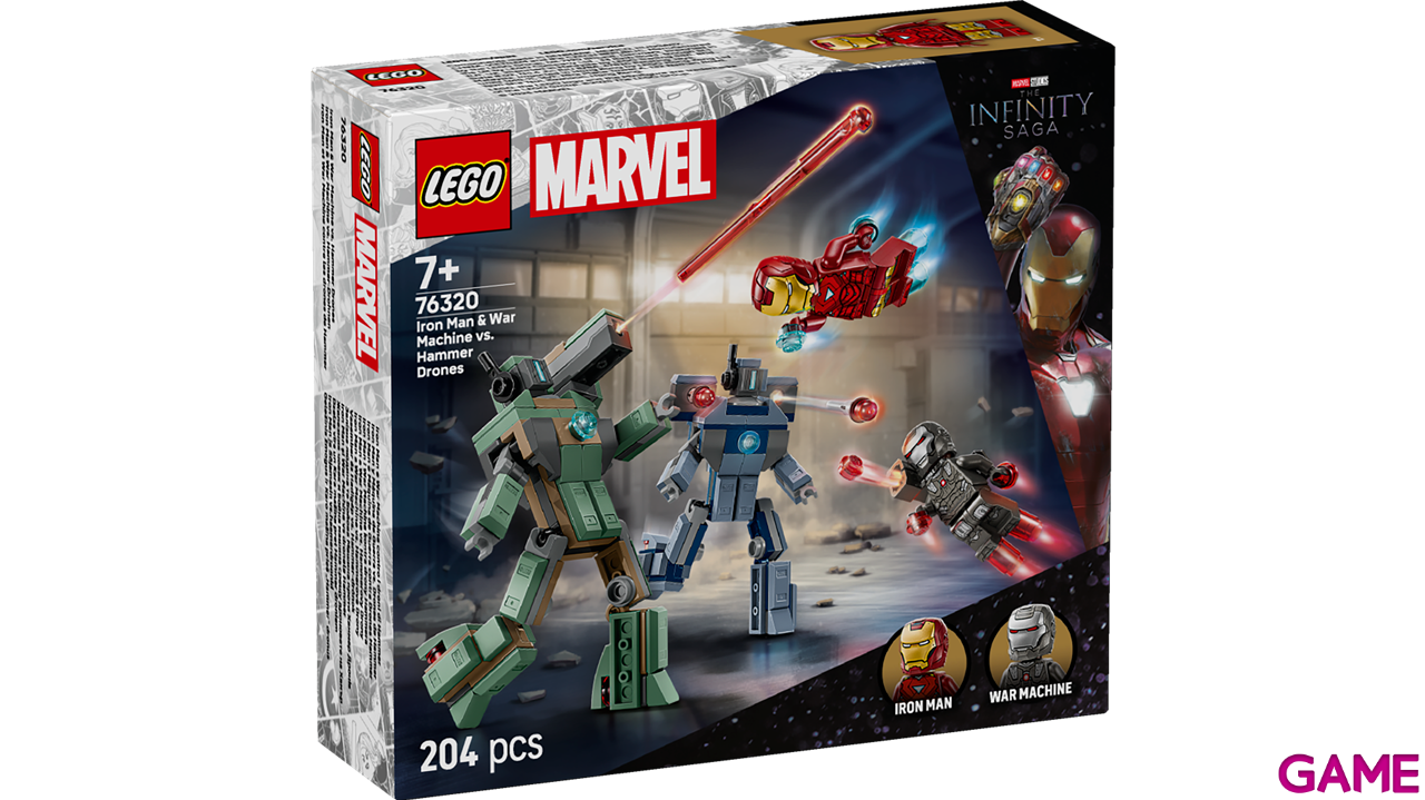 LEGO Super Heroes Marvel Iron Man Y Máquina De Guerra Vs. Drones De Hammer 76320-2