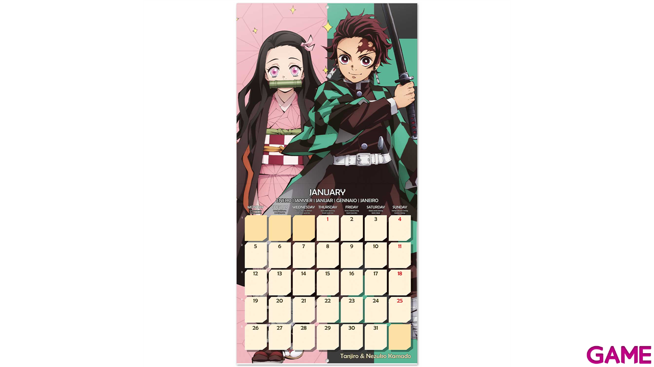Calendario 2026 Demon Slayer 30x30 cm-2