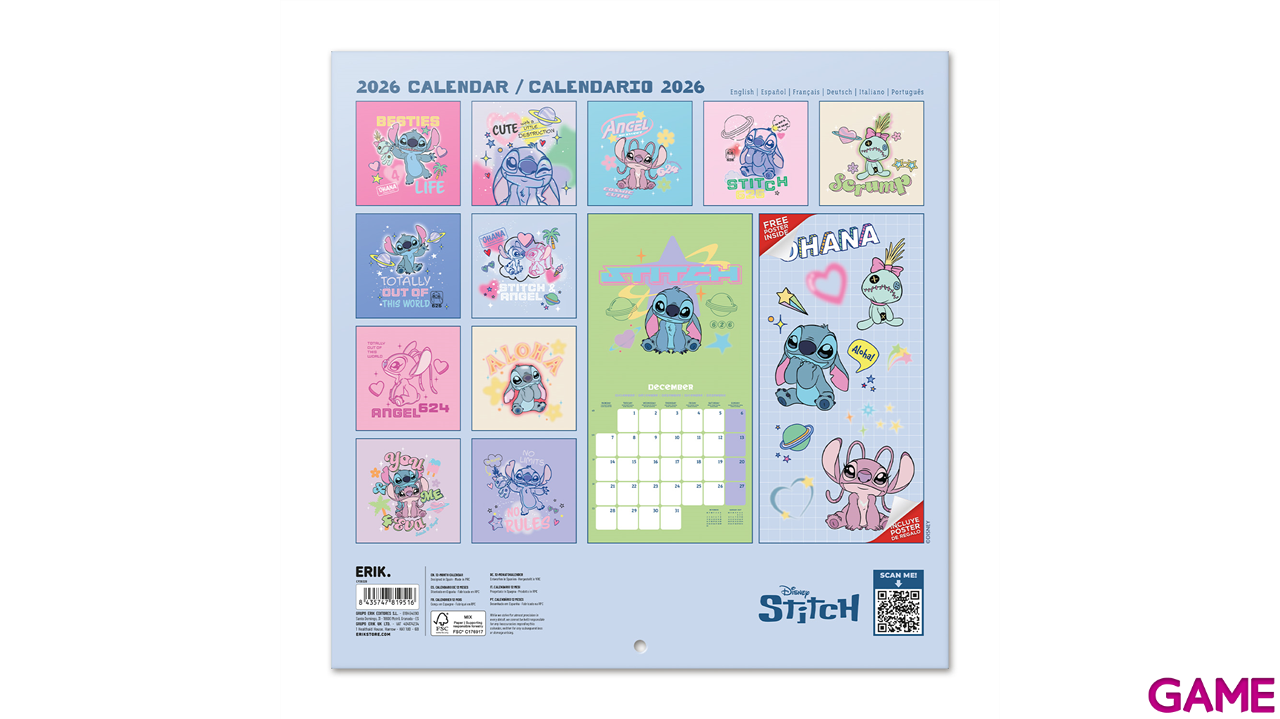 Calendario 2026 Disney Stitch 30x30 cm-3