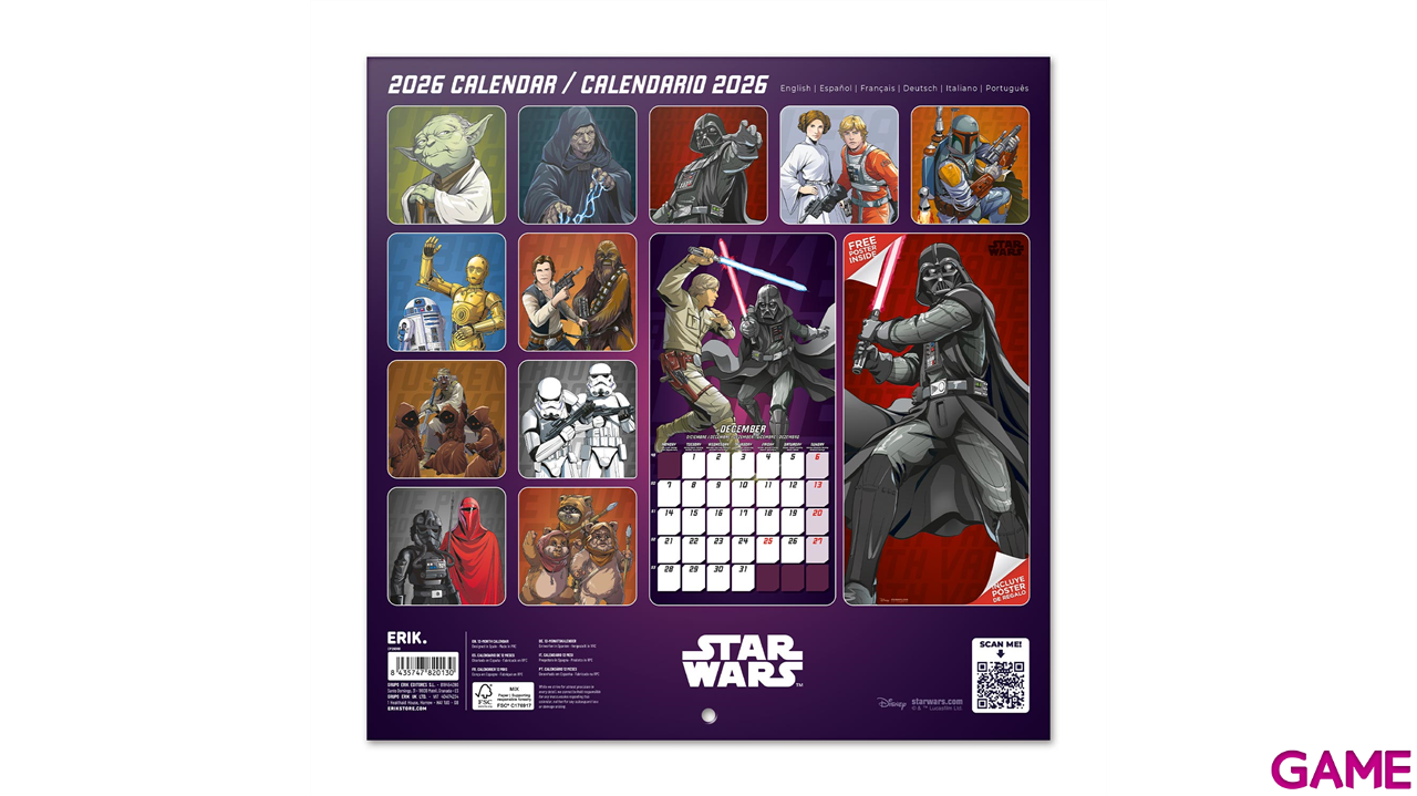 Calendario 2026 Star Wars 30x30 cm-1