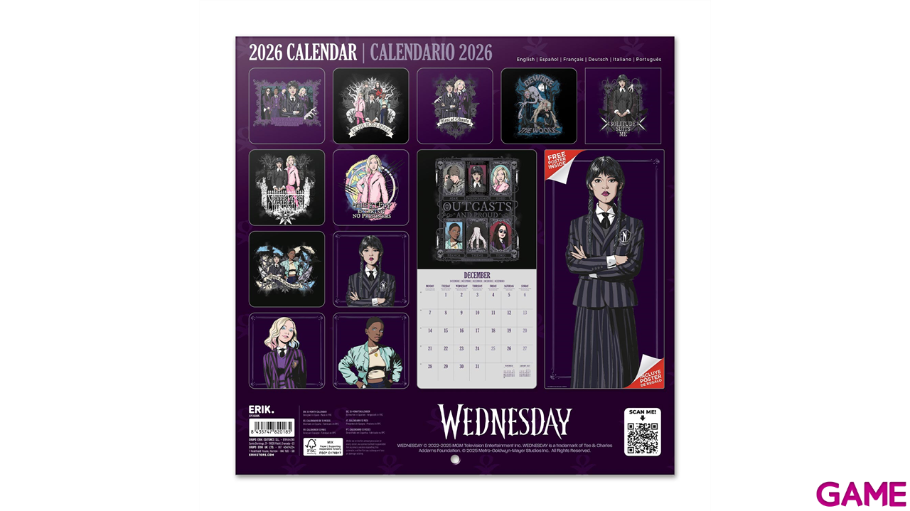 Calendario 2026 Wednesday 30x30 cm-0