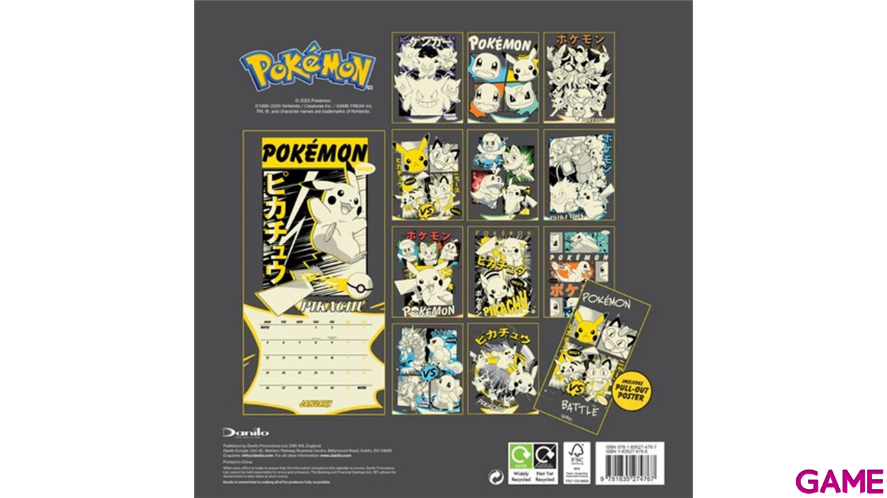 Calendario 2026 Pokemon 30x30 cm-7