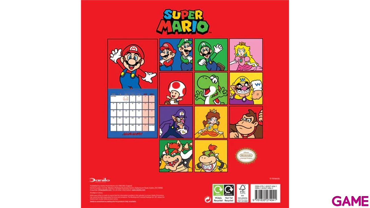 Calendario 2026 Super Mario 30x30 cm-1