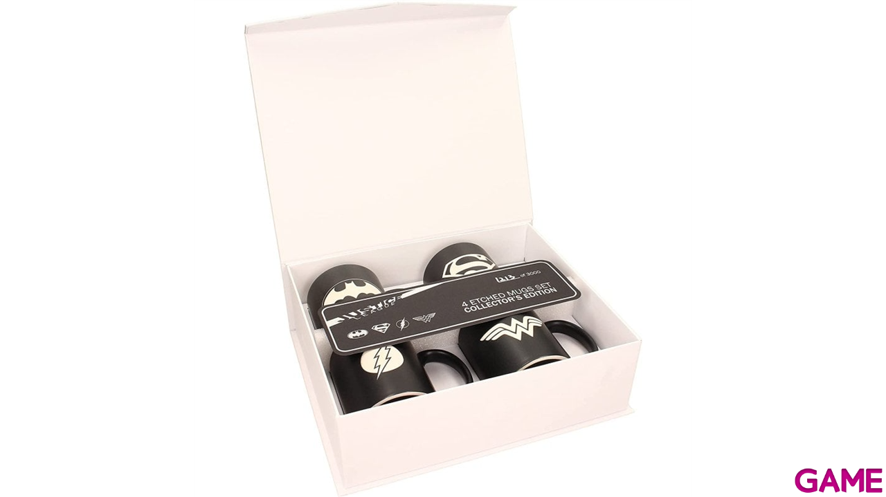 Pack de 4 tazas de ceramica con logos Universo DC grabados en láser. Edicion coleccionista numerada-2