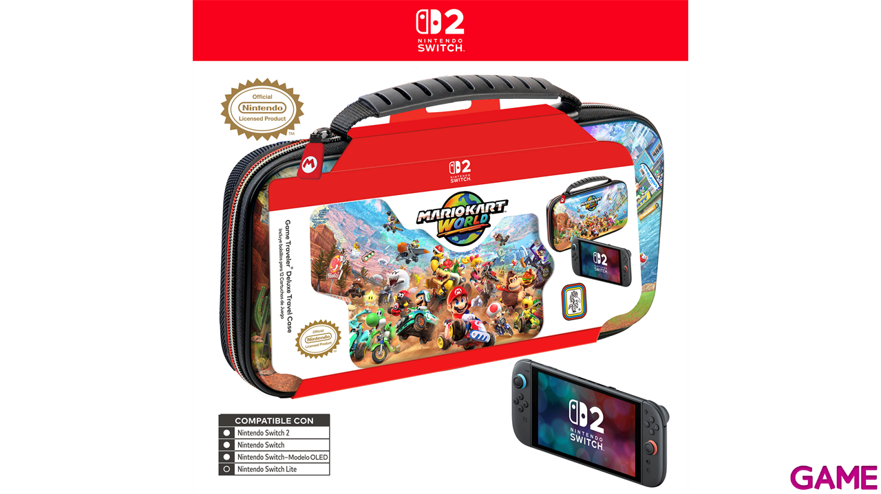 Game Traveler Deluxe Travel Case Ns212 Mkw Licencia Oficial-1