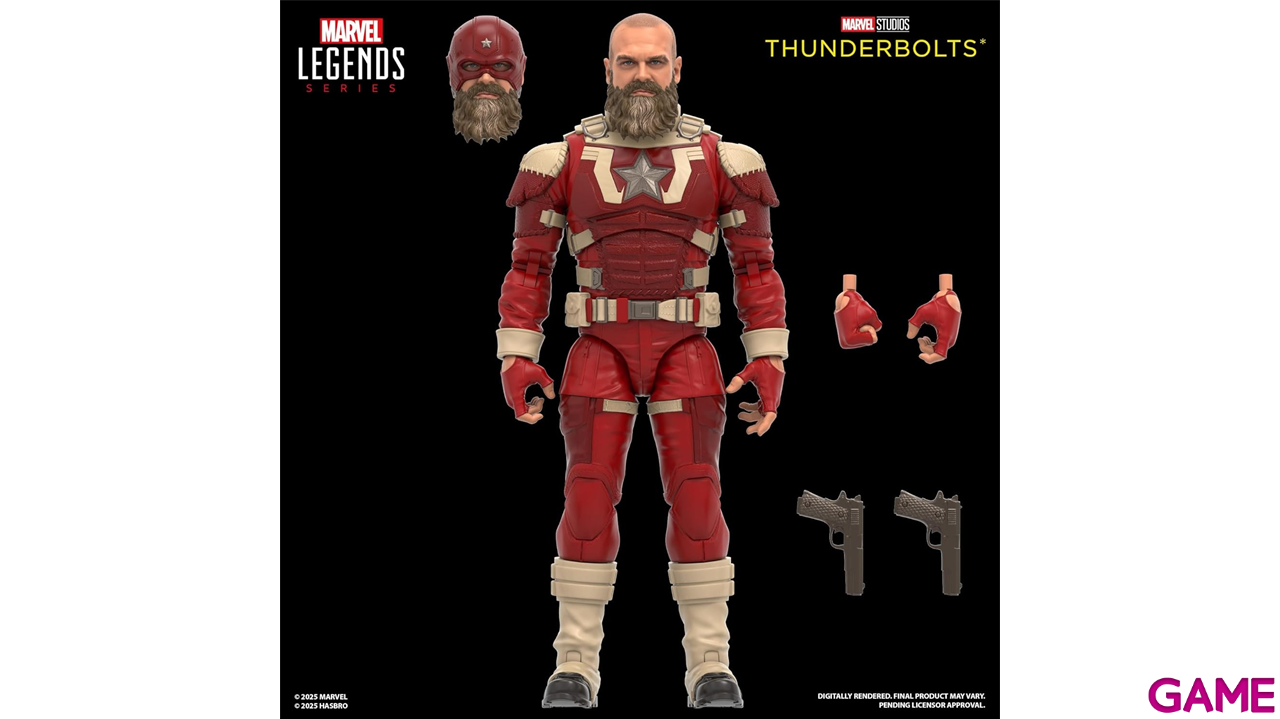 Pack de 2 Figuras Marvel Legends series Thunderbolts Yelena Belova y Red Guardian de 15 cm-1
