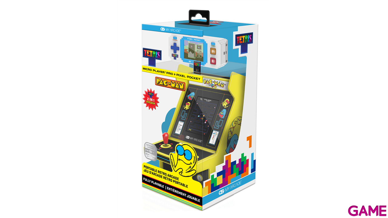 Pack Consola Retro Arcade Micro Player Pro  Pac-Man + Consola Retro portatil Pixel Pocket  Tetris-4