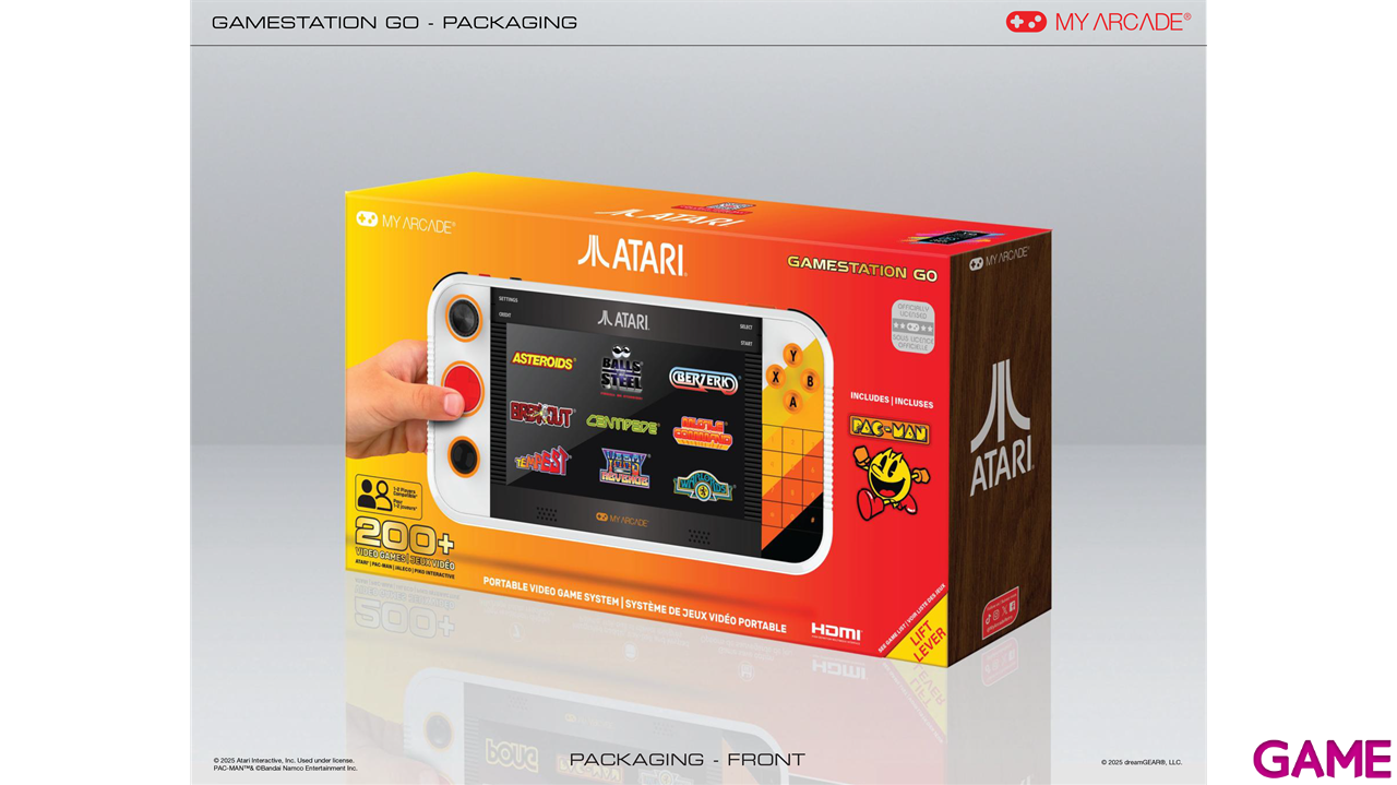 Consola portátil Retro Arcade Gamestation Go Atari con pantalla de 7