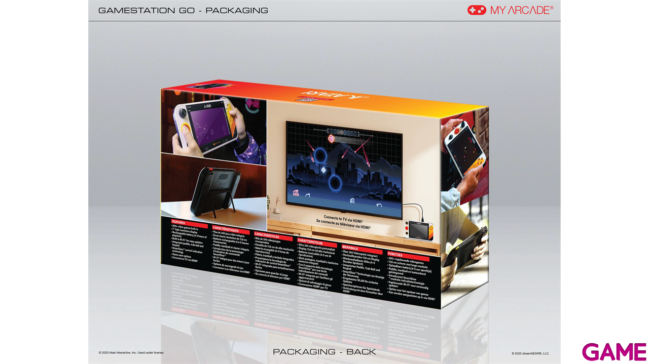 Consola portátil Retro Arcade Gamestation Go Atari con pantalla de 7