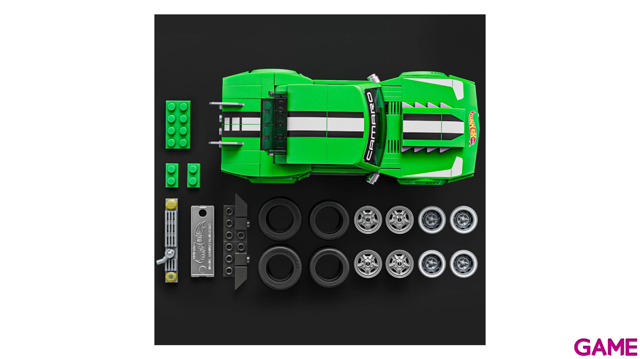 Set de Construccion Mattel Brick Shop Hot Wheels Speed Series Building Set 1/32 Custom 68 Camaro-3