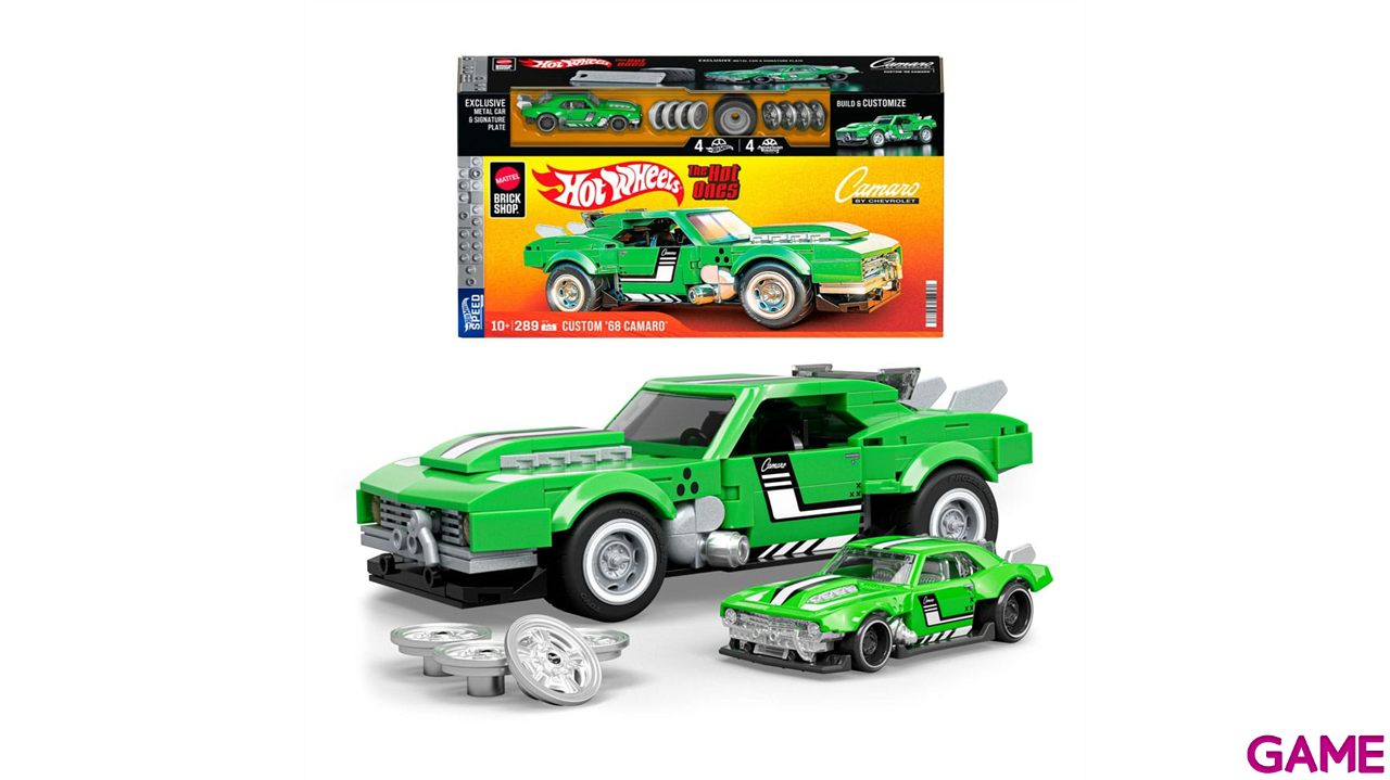 Set de Construccion Mattel Brick Shop Hot Wheels Speed Series Building Set 1/32 Custom 68 Camaro-4