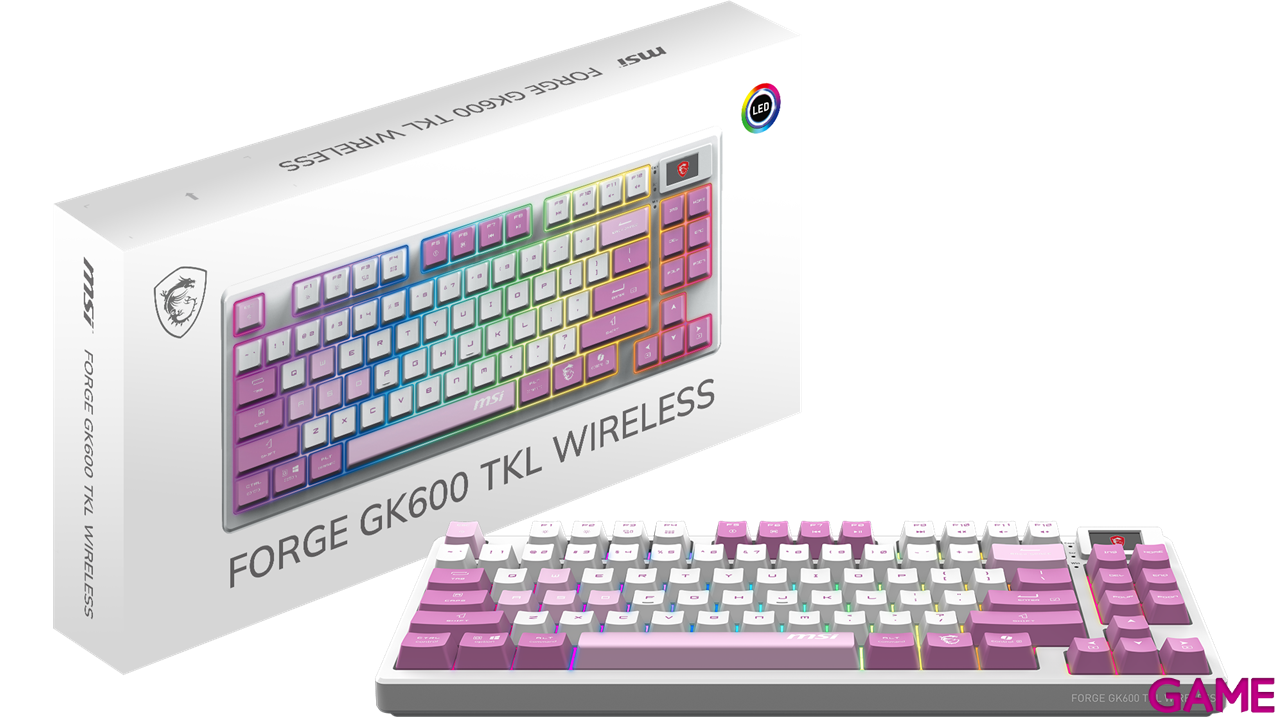 MSI Forge GK600 TKL Wireless Violet Spanish Layout - Teclado Gaming-6