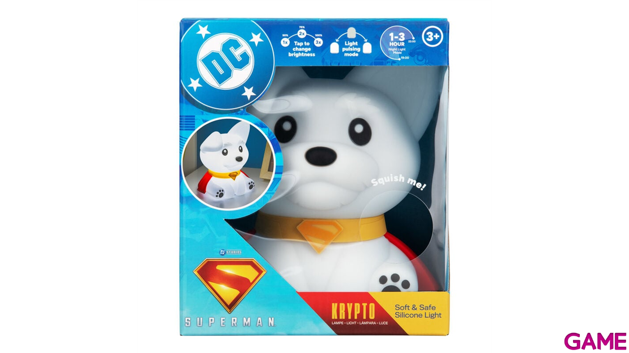 Lampara de silicona recargable Superman Krypto SquishyGlo-0