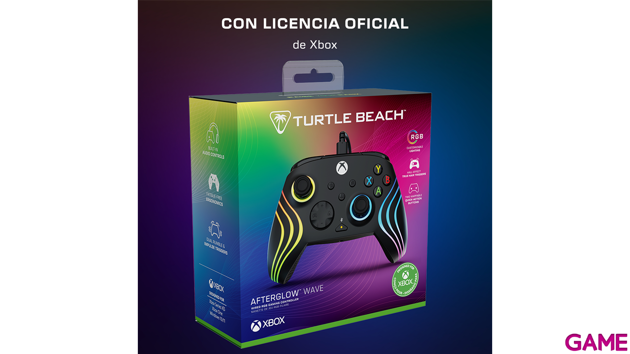 Mando con Cable Turtle Beach Afterglow Wave Licenciado Xbox - Negro-1