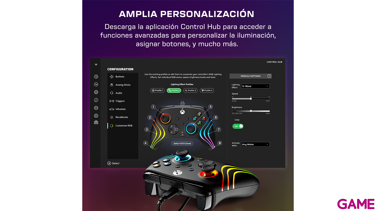 Mando con Cable Turtle Beach Afterglow Wave Licenciado Xbox - Negro-5