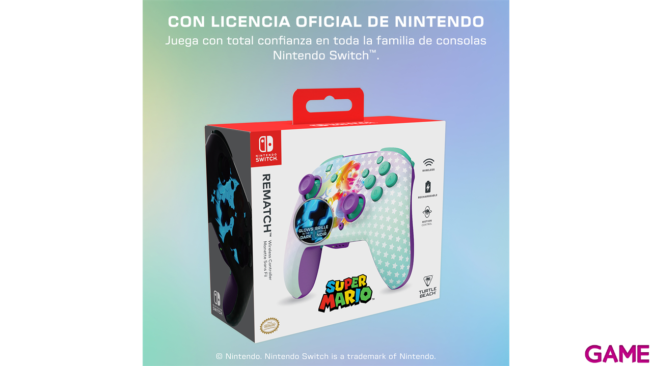 Mando Inalámbrico Turtle Beach Rematch Invincible Mario Licenciado Nintendo-4