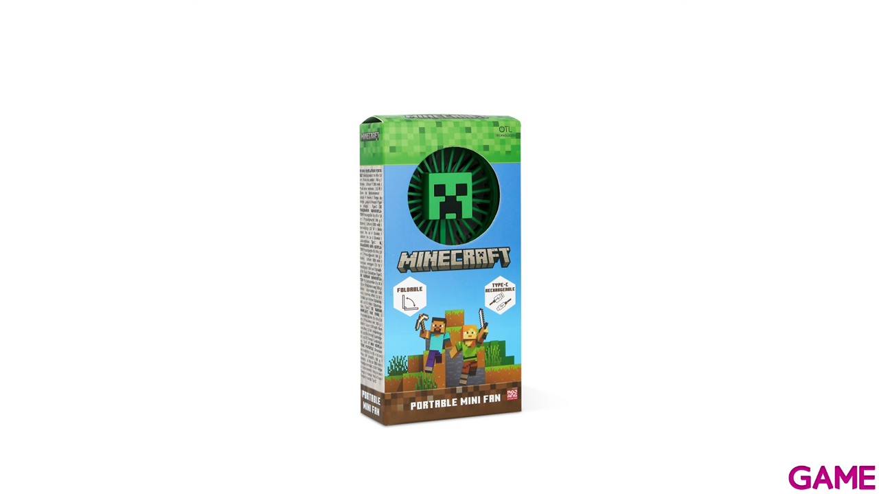 Ventilador Plegable portátil Minecraft de color verde-2