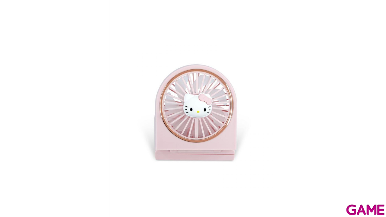 Ventilador Plegable portátil Hello Kitty de color rosa-3