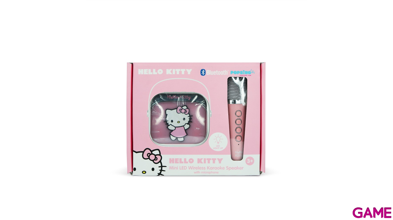 Altavoz bluetooth LED con microfono Karaoke Hello Kitty-2