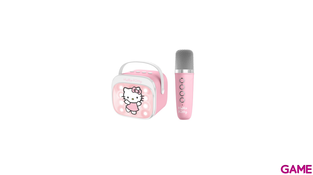 Altavoz bluetooth LED con microfono Karaoke Hello Kitty-3