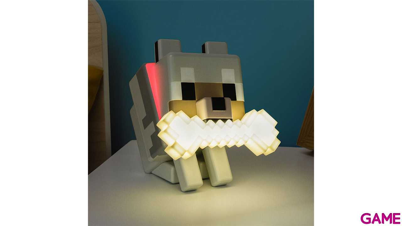 Lampara LED Minecraft Wolf GloBuddies de 14 cm-0