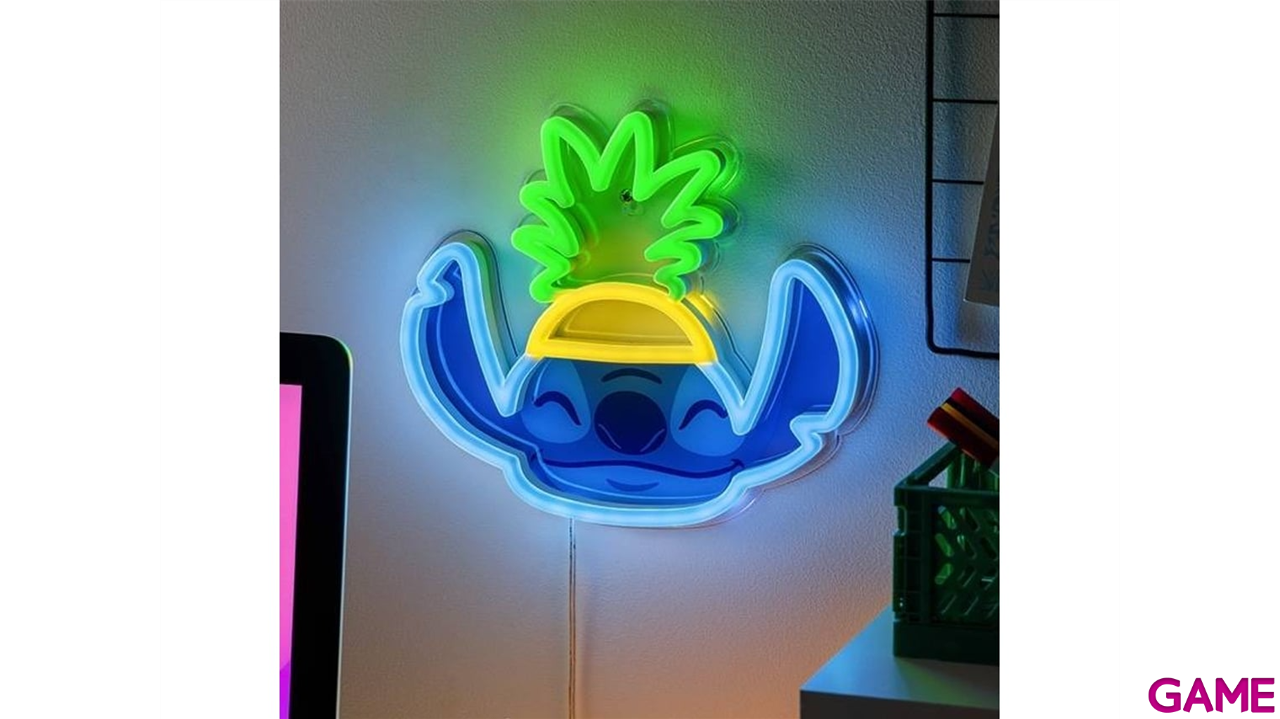 Luz de neon LED para pared Disney Stitch de 24 cm-1