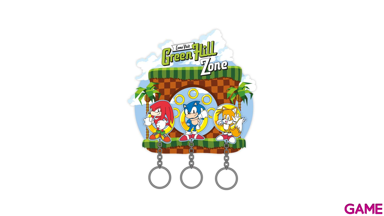Colgador de llaves con 3 llaveros Sonic-0
