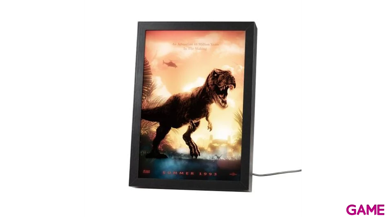 Lamina enmarcada con iluminacionLED Jurassic Park 28x20 cm-2