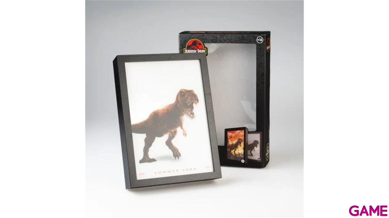 Lamina enmarcada con iluminacionLED Jurassic Park 28x20 cm-3