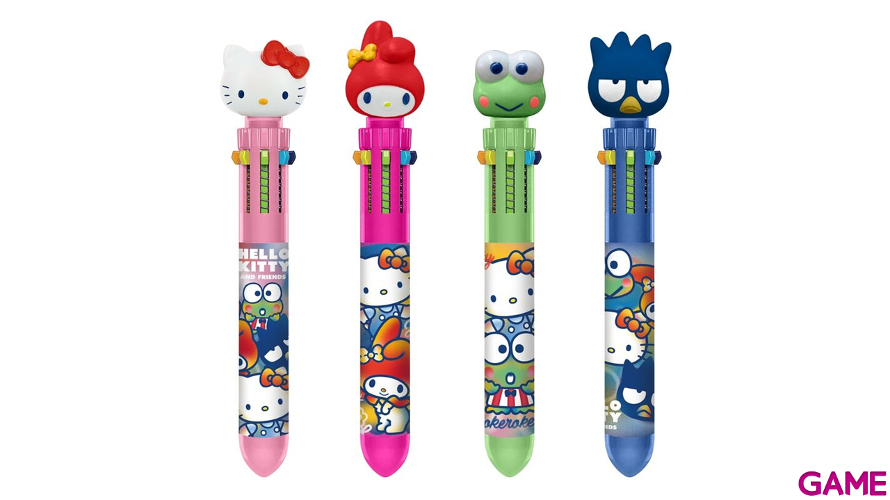 Boligrafo de 10 colores con Topper 3D Hello Kitty & Friends-0