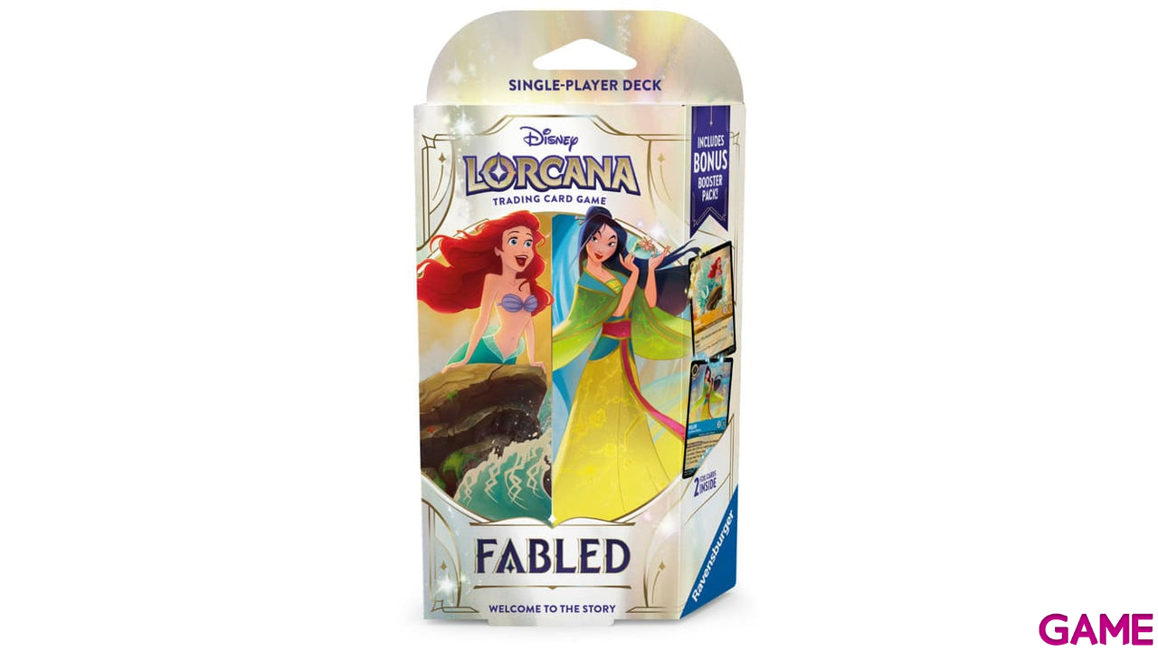 Disney Lorcana: Fabled Single Starter Deck B - Amber and Sapphire Ariel & Mulan (ingles)-0