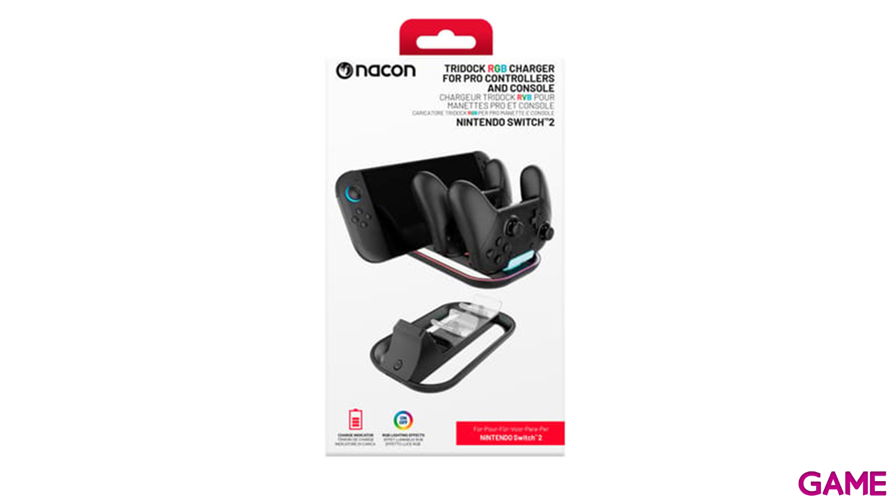Base de carga Nintendo Switch 2 + 2 mandos Pro - Nacon-3
