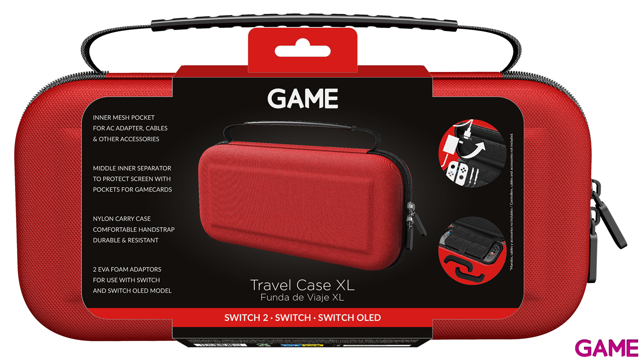 GAME GM-34933 Bolsa de transporte Roja para Switch2-0