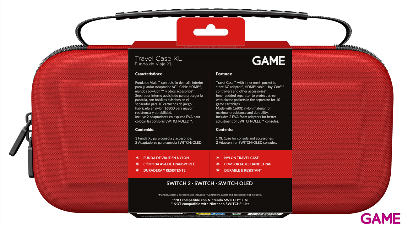 GAME GM-34933 Bolsa de transporte Roja para Switch2-1