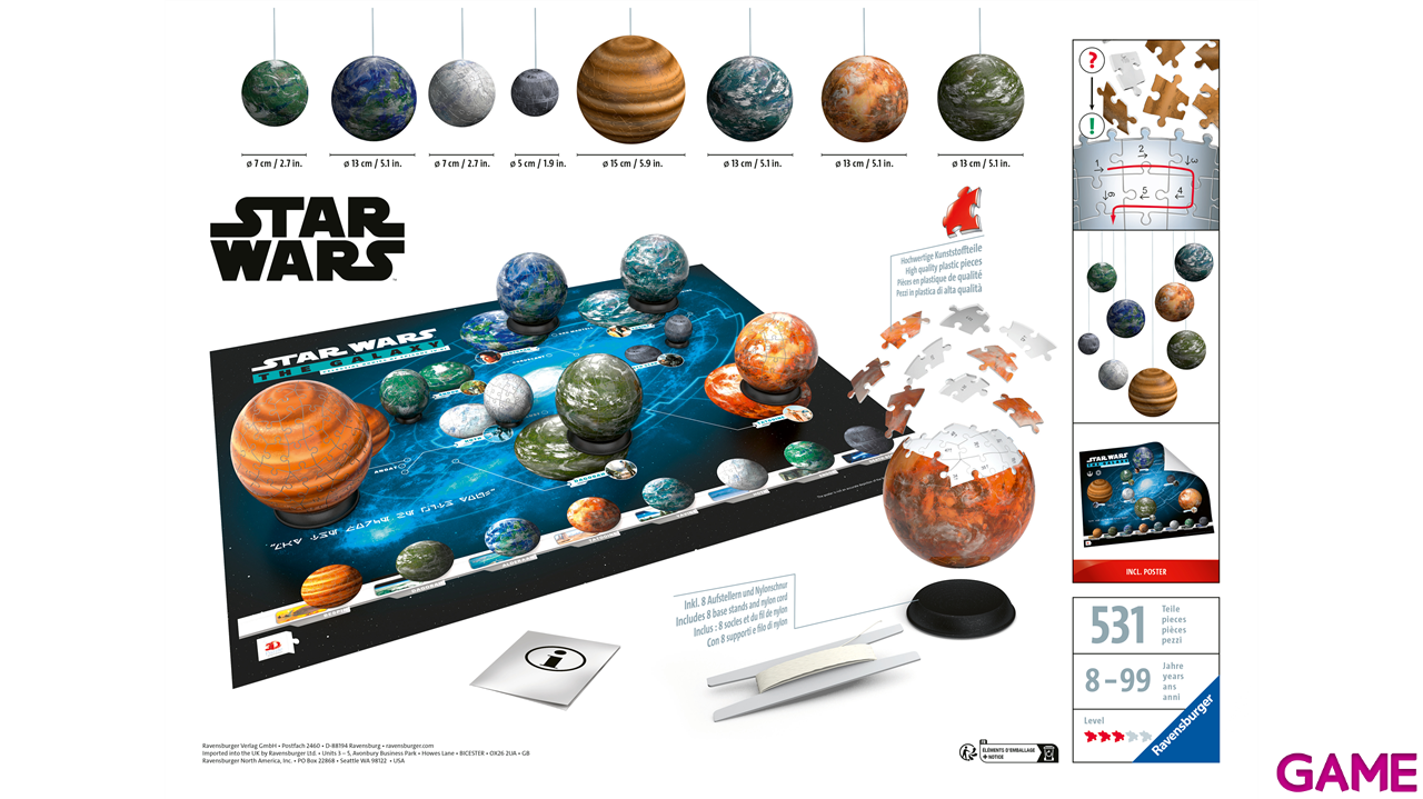 Puzzle 3D Star Wars Planetas de la Galaxia-0