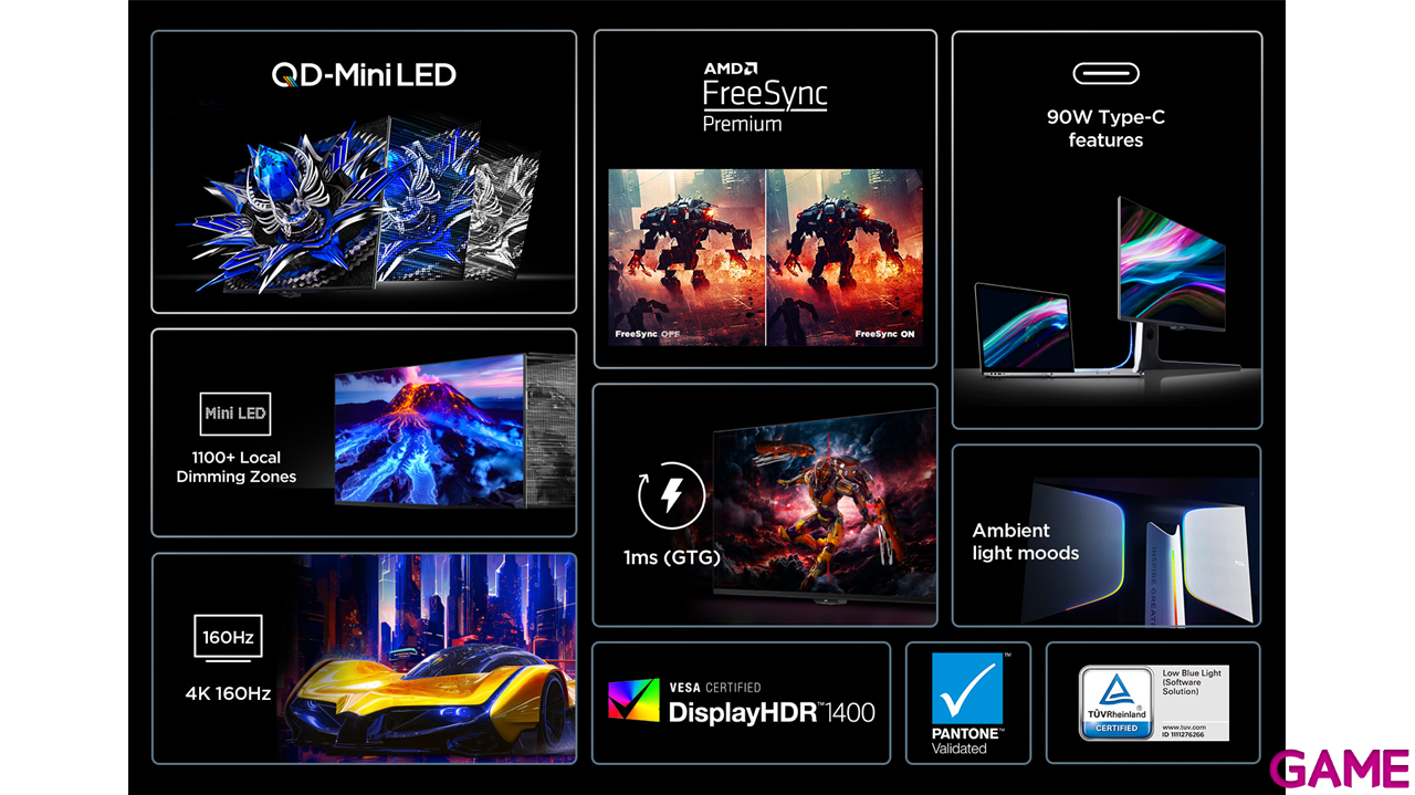 TCL 27R83U 27´´ - MiniLED - 4K UHD - 160Hz 1ms - Altavoces - Monitor Gaming-11