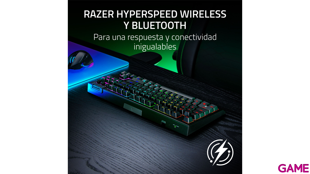 Razer BlackWidow V4 TKL HyperSpeed Wireless Bluetooth Orange Switch Spanish Layout - Teclado Gaming-5