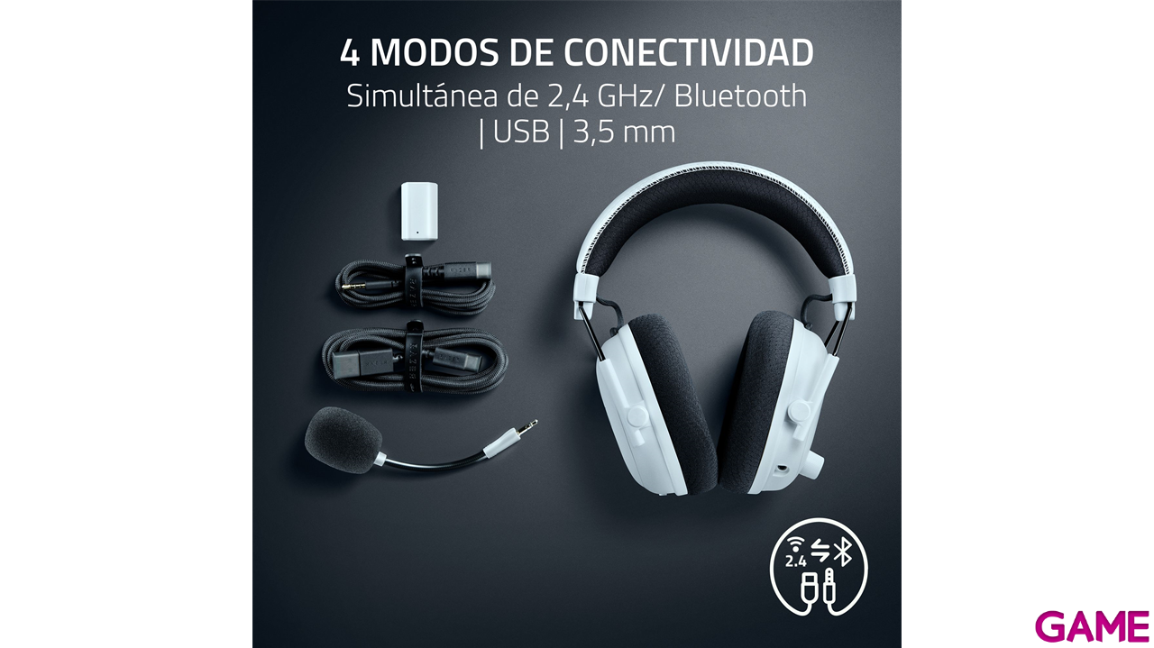 Razer BlackShark V3 Pro White Wireless Bluetooth PC - PS5 - PS4 - XBOX - Switch - Movil - Auriculares Gaming-2